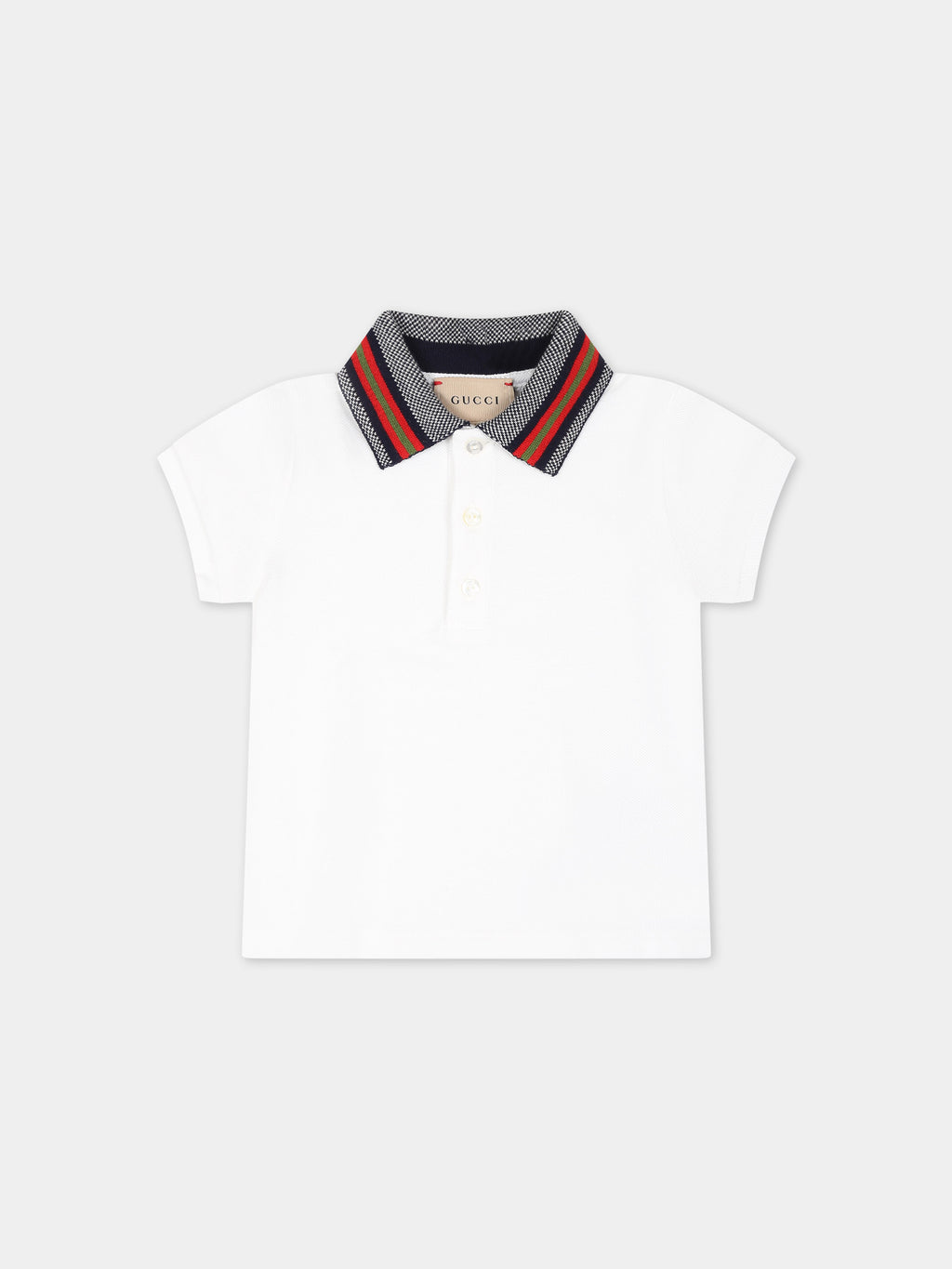 White polo shirt for baby boy with double G